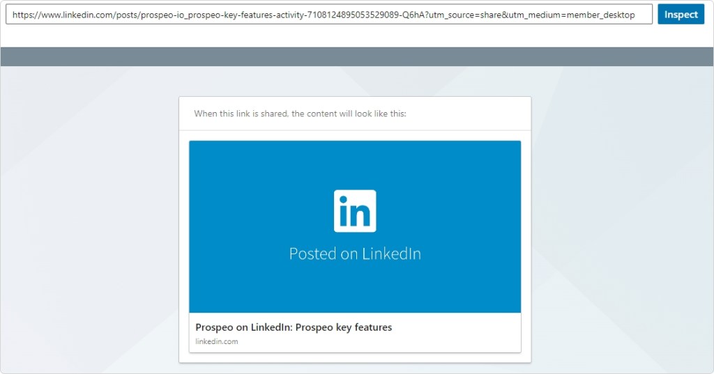 linkedin post inspector show you the embed of the linkedin post