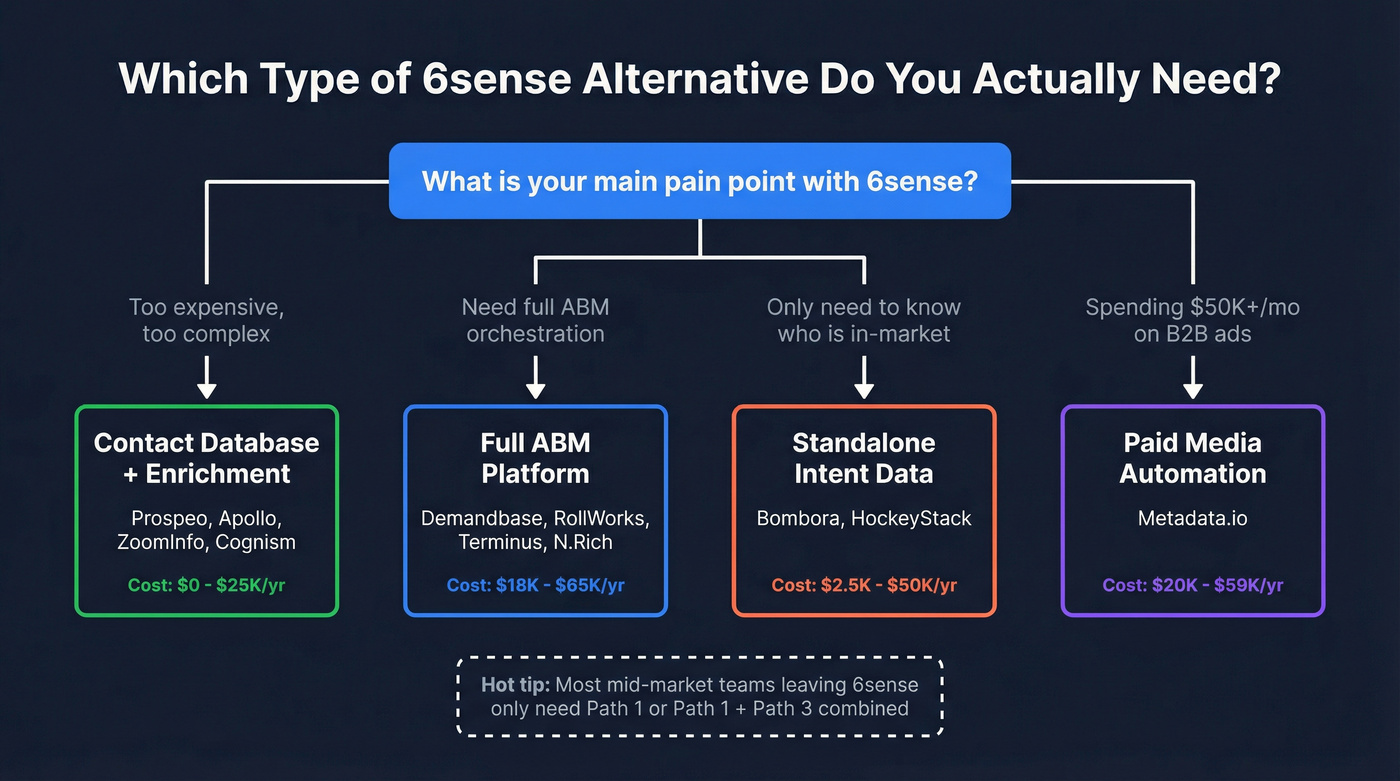 Decision tree for choosing the right 6sense alternative category