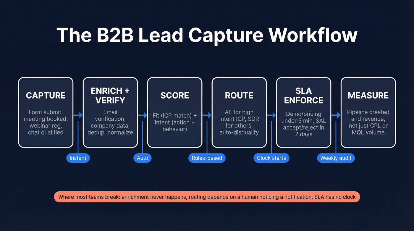 B2B lead capture workflow from capture to measurement