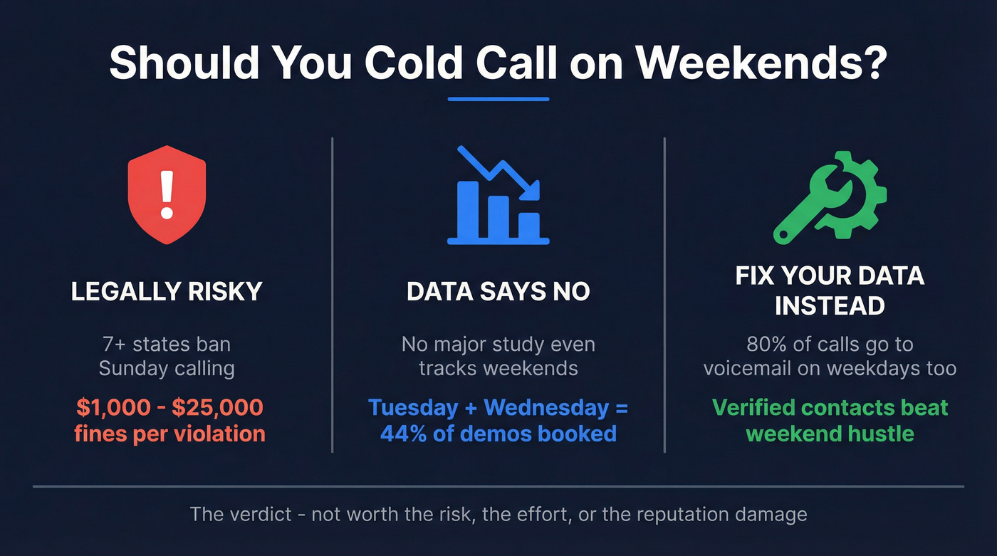 Three-part verdict on weekend cold calling summary