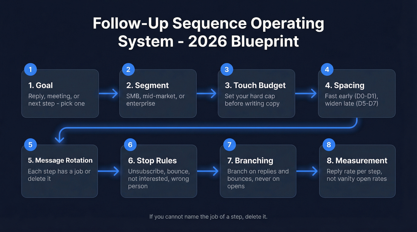 Follow-up sequence operating system blueprint with eight steps
