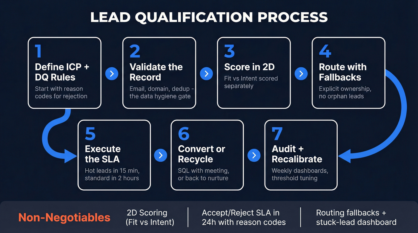 7-step lead qualification process flow chart