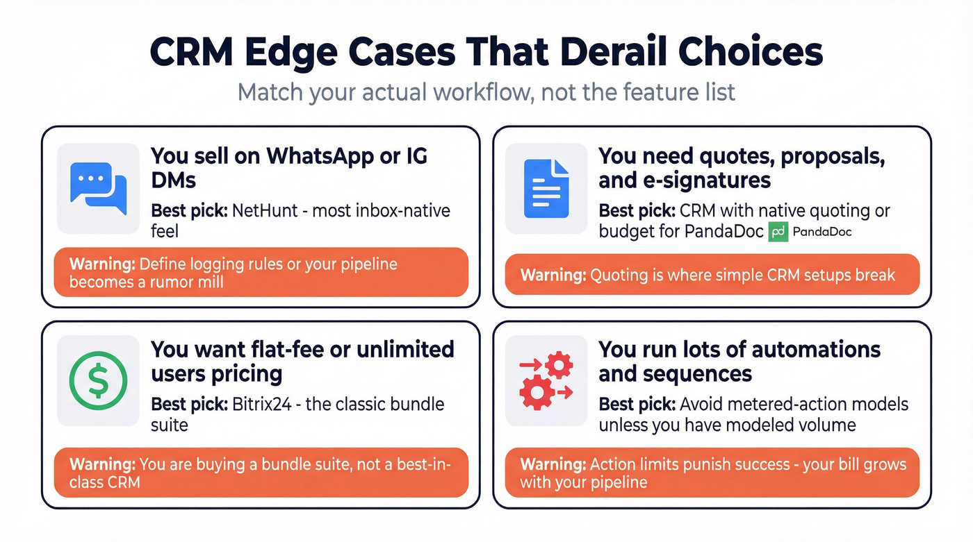 Edge case decision matrix for special CRM requirements