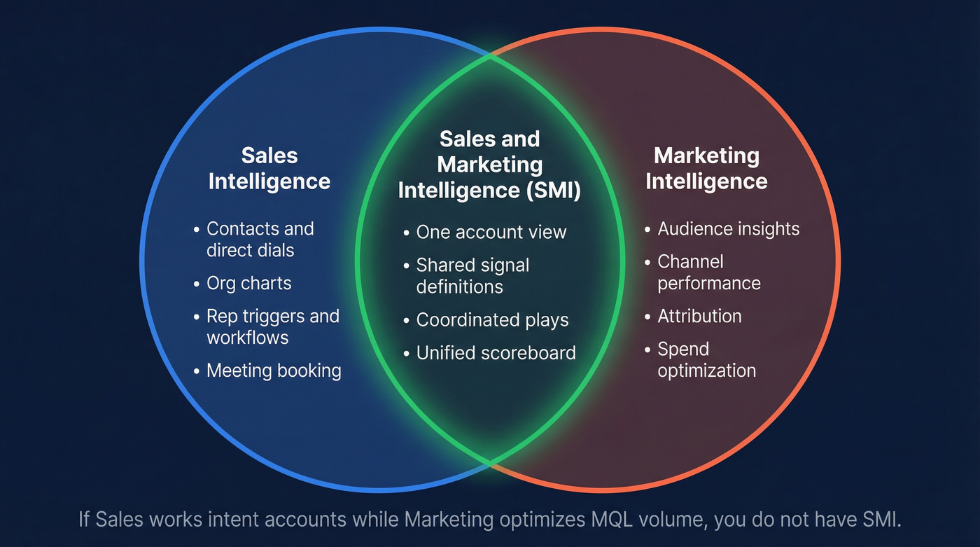 Venn diagram comparing sales, marketing, and SMI overlap