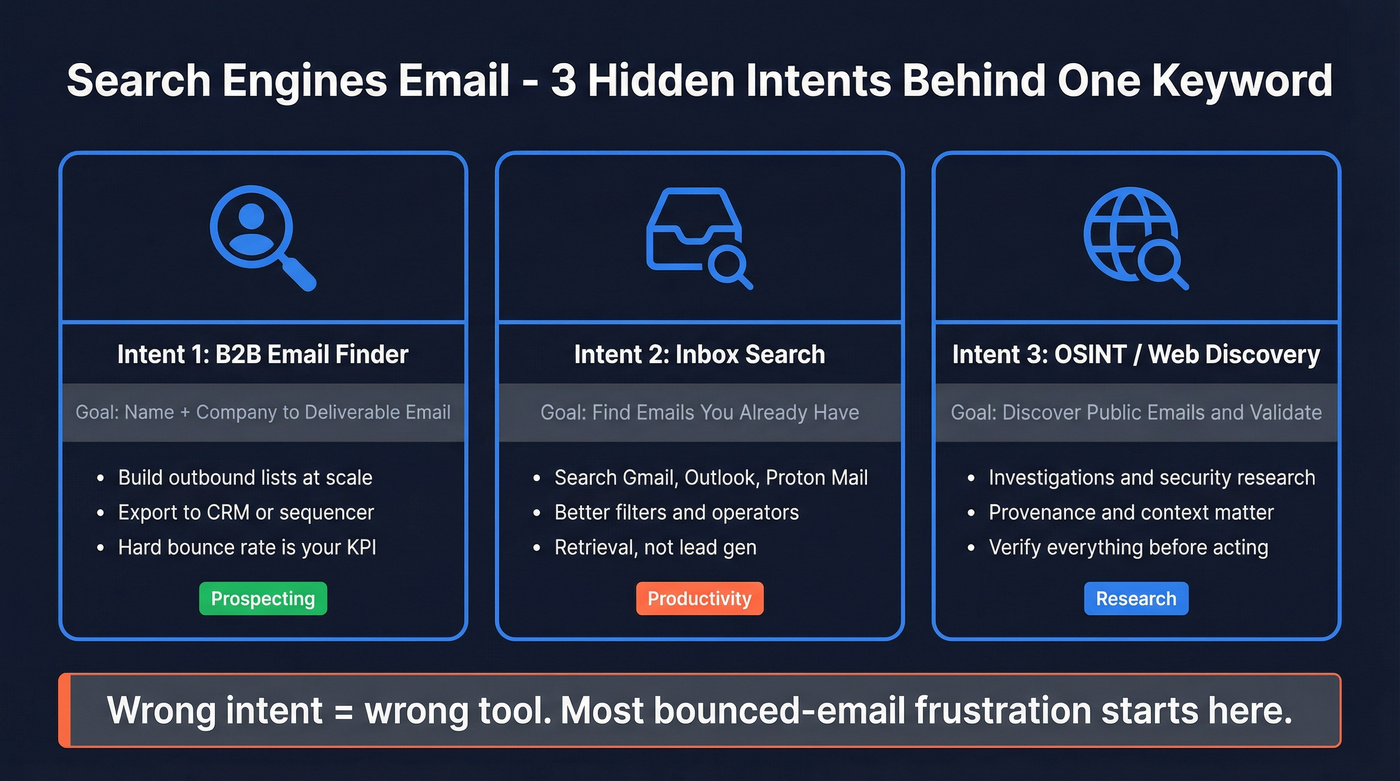 Three intents behind search engines email keyword
