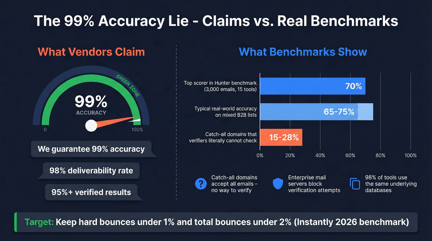 Email verifier claimed accuracy versus real benchmark results